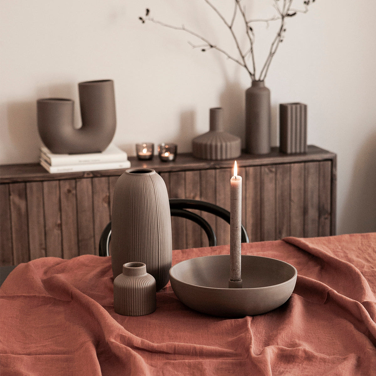 LINDATORP keramik kertastjaki - extra stór