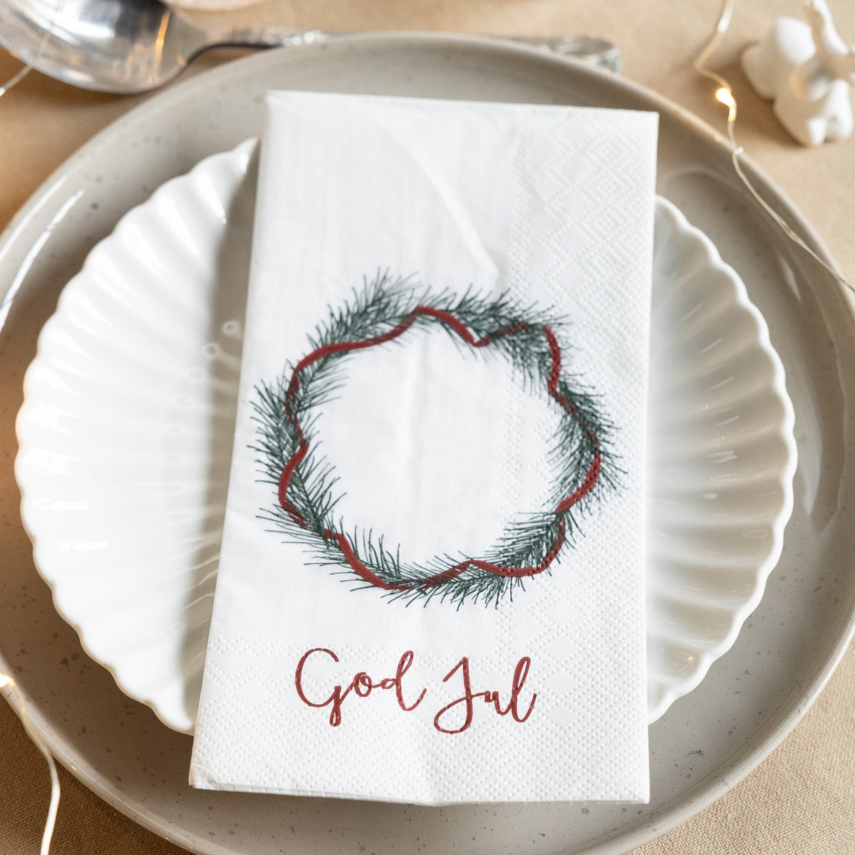 KRANS  MED BAND servíettur