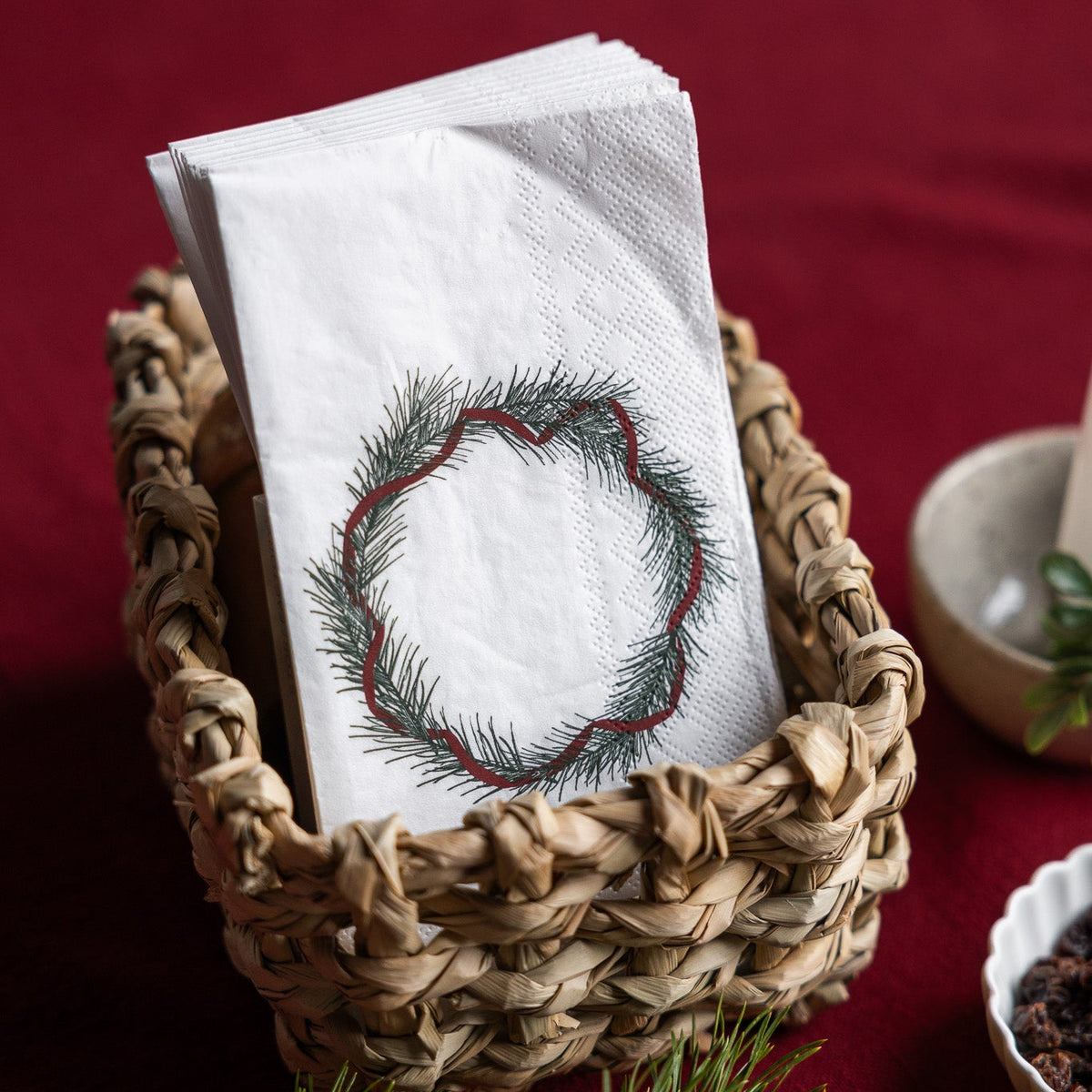 KRANS  MED BAND servíettur