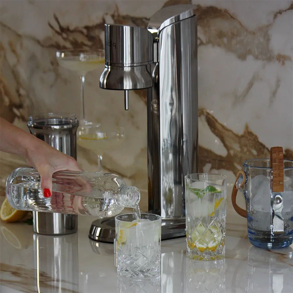 Bubliq glerflösku sódatæki m/glerflösku