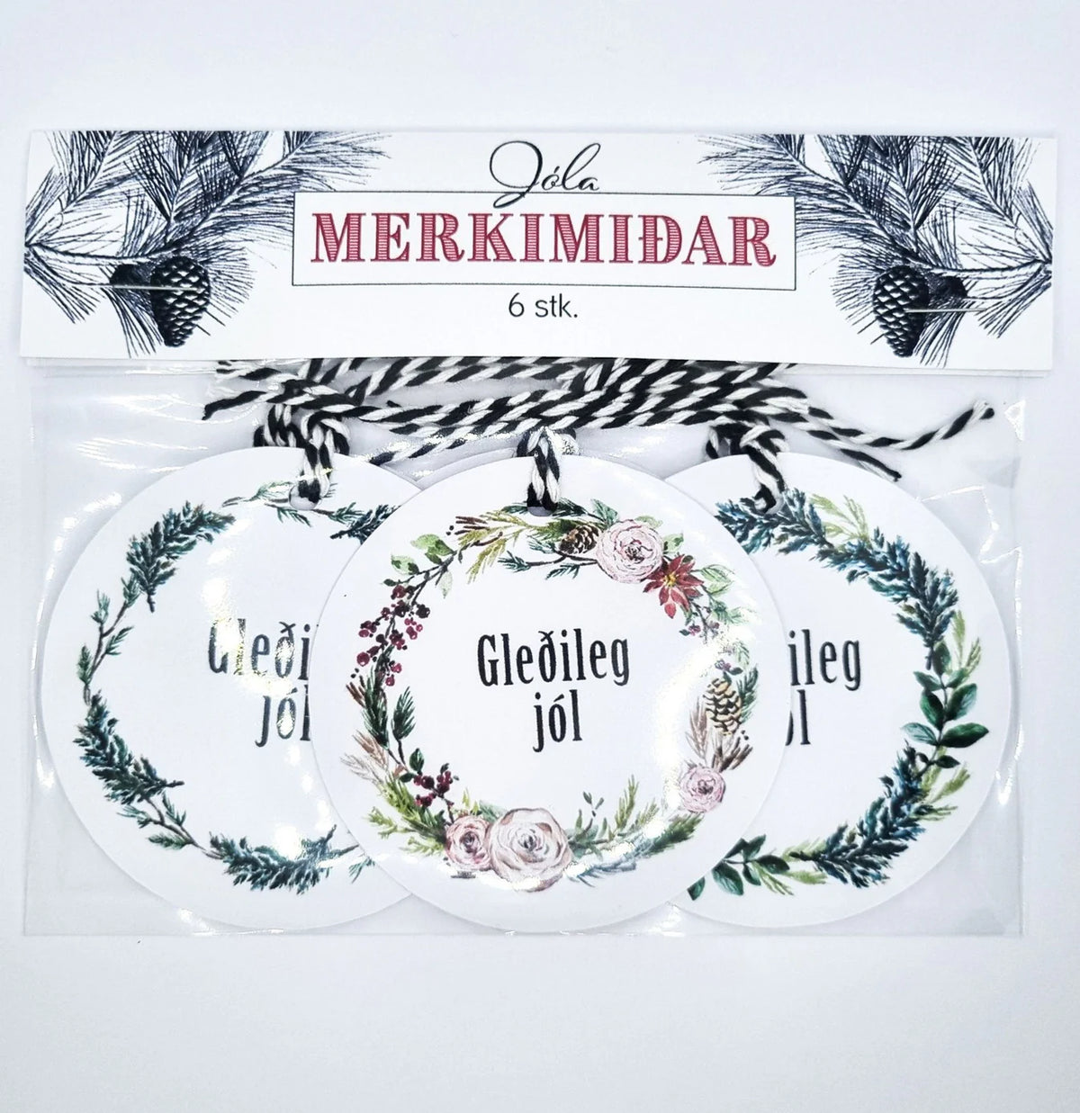 KRANS  jólamerkimiðar 6 stk.