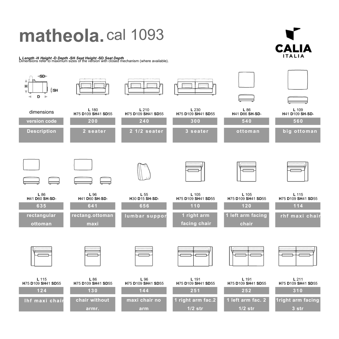Calia Italia - MATHEOLA - hornsófi- sérpöntun