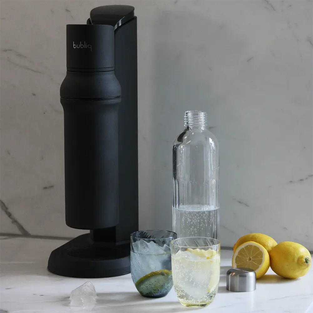 Bubliq glerflösku sódatæki m/glerflösku