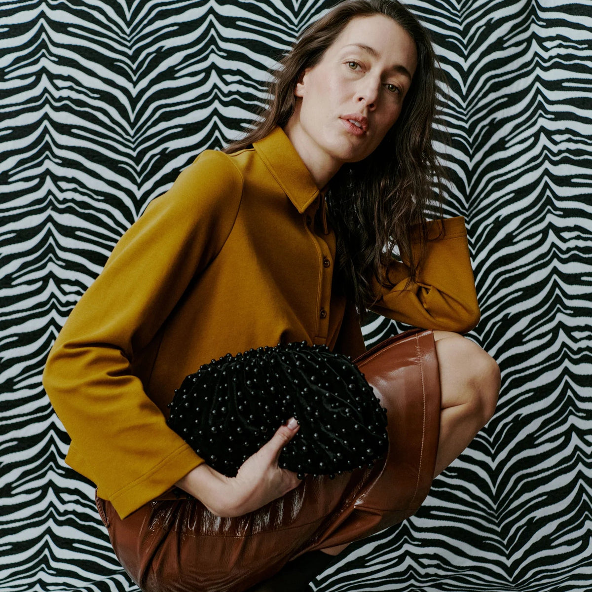 Day Pearly Velvet Clutch