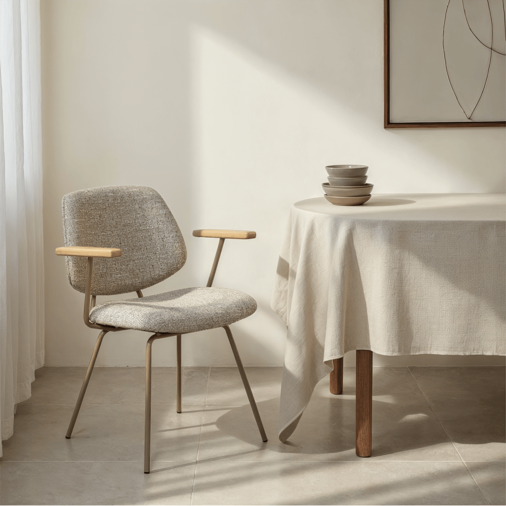 FURNHOUSE - Sofia stóll m. örmum - Beige-  Sérpöntun (5-6 vikur)