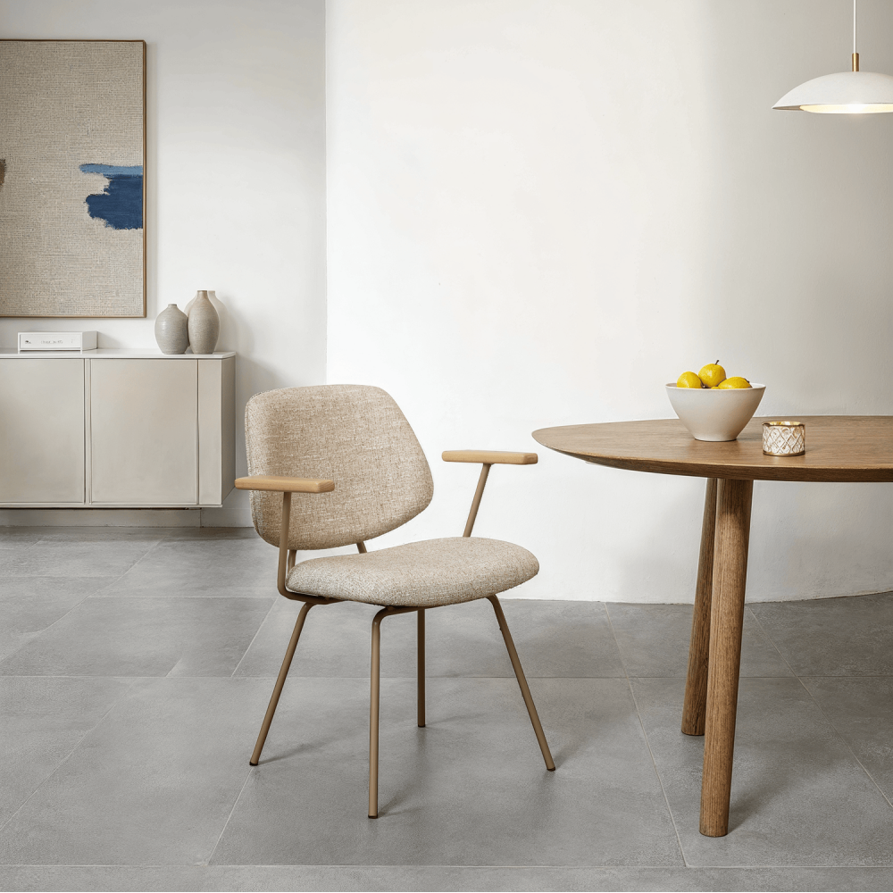 FURNHOUSE - Sofia stóll m. örmum - Beige-  Sérpöntun (5-6 vikur)