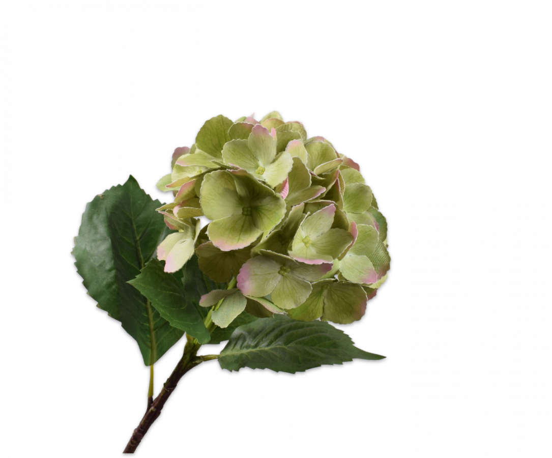 SILK-KA Hydrangea Stem Green/Pink 47cm