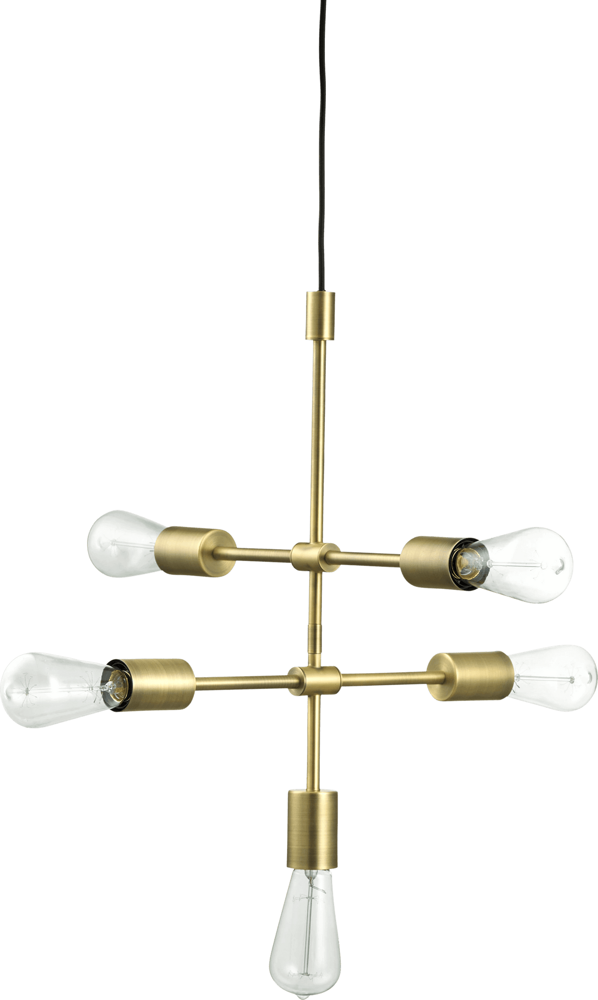 Piper Lounge Pendant 5 arms - Antique brass