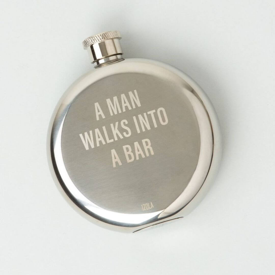 Izola Stainless Steal hip flask - A man