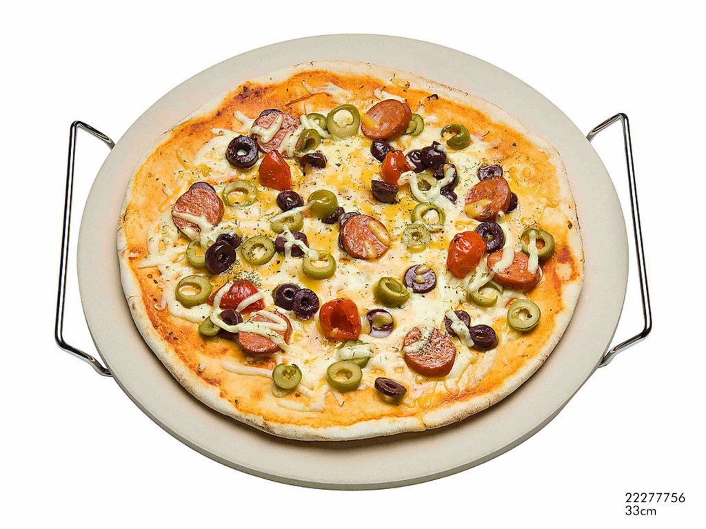 Pizzasteinn 33 cm með grind