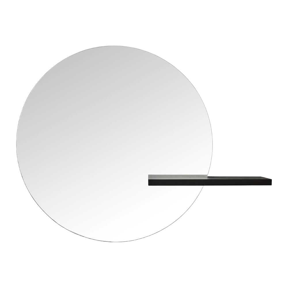 Shift mirror large round - black
